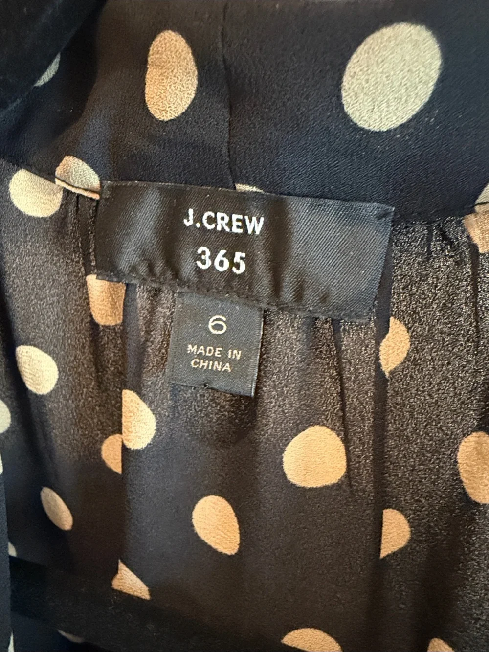 JCrew Black Polka Dot Long-Sleeve Blouse
